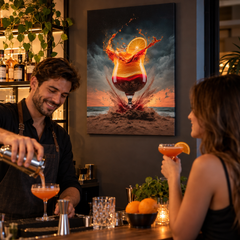 Tableau Cocktail Orange sur Toile - en situation d'utilisation