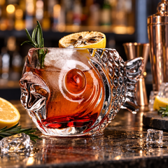 Verre à Cocktail en Verre Transparent – Design Élégant - mise en scène bar
