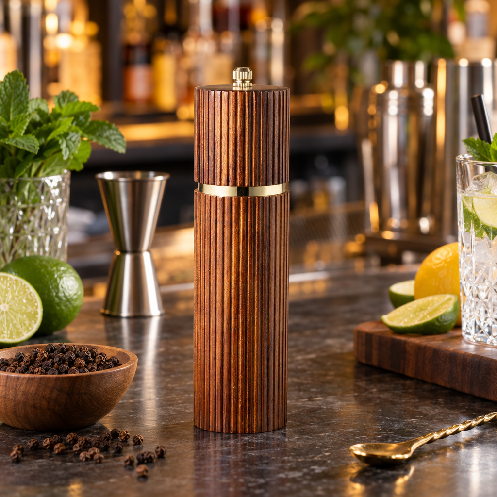 Moulin à poivre en bois d'acacia - mise en scène bar