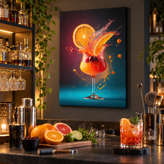 Tableau Cocktail aux Agrumes - mise en scène bar