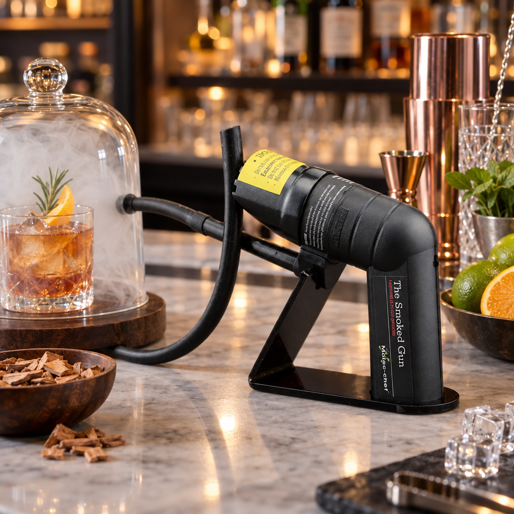 Pistolet Fumoir à Cocktail - mise en scène bar