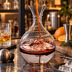 Carafe à Whisky en Verre avec Bouchon Boule - mise en scène bar