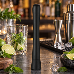 Pilon à Cocktail Inox Noir - mise en scène bar