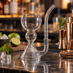 Verre à Cocktail Transparent Rond - mise en scène bar