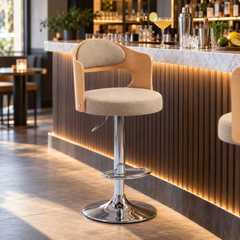 Chaise Haute de Bar Pivotante Réglable en Hauteur - mise en scène bar