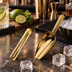 Pelle à Glace Doré avec Pince - mise en scène bar