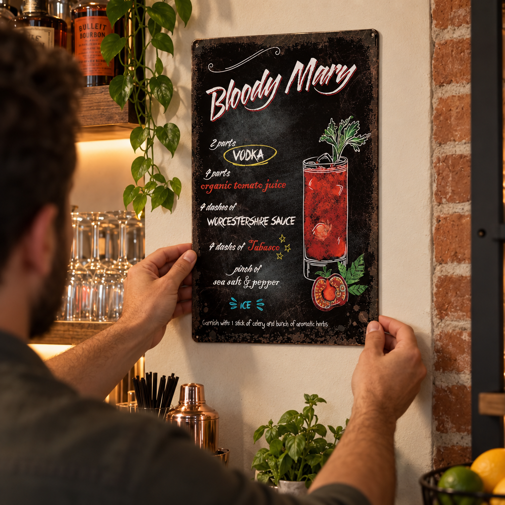 Plaque Déco Bloody Mary - en situation d'utilisation