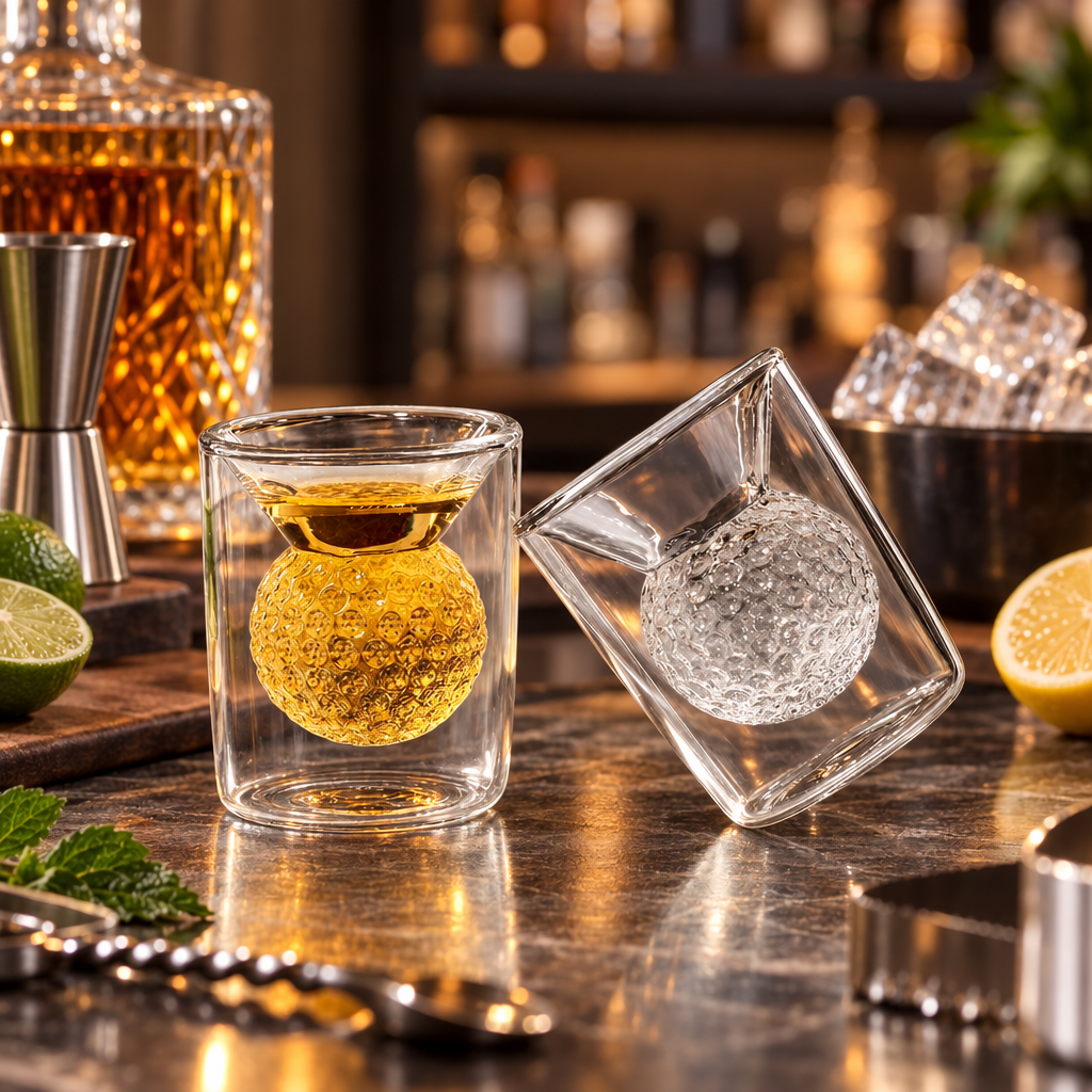 Verre à Whisky Balle de Golf - mise en scène bar