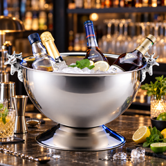 Seau à Champagne Cerf Argenté - mise en scène bar