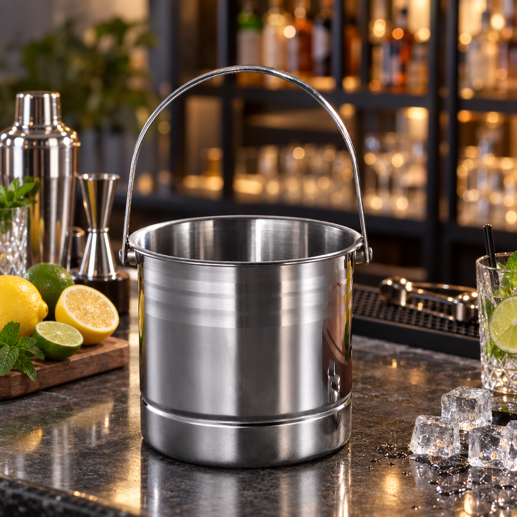 Seau à Glace en Inox - mise en scène bar