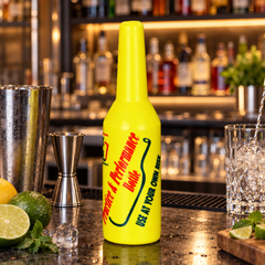 Bouteille de Flair Bartending Jaune - mise en scène bar