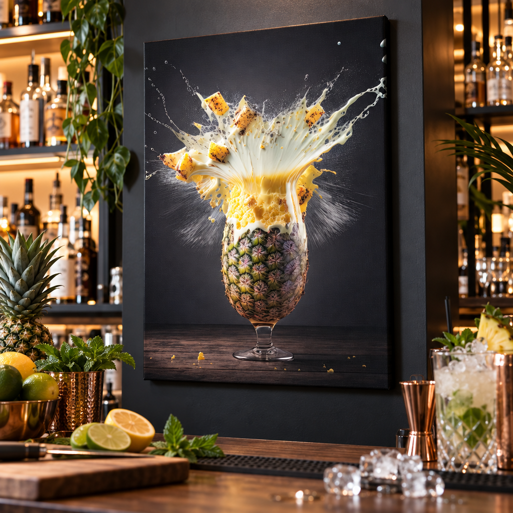 Tableau Cocktail Ananas - mise en scène bar