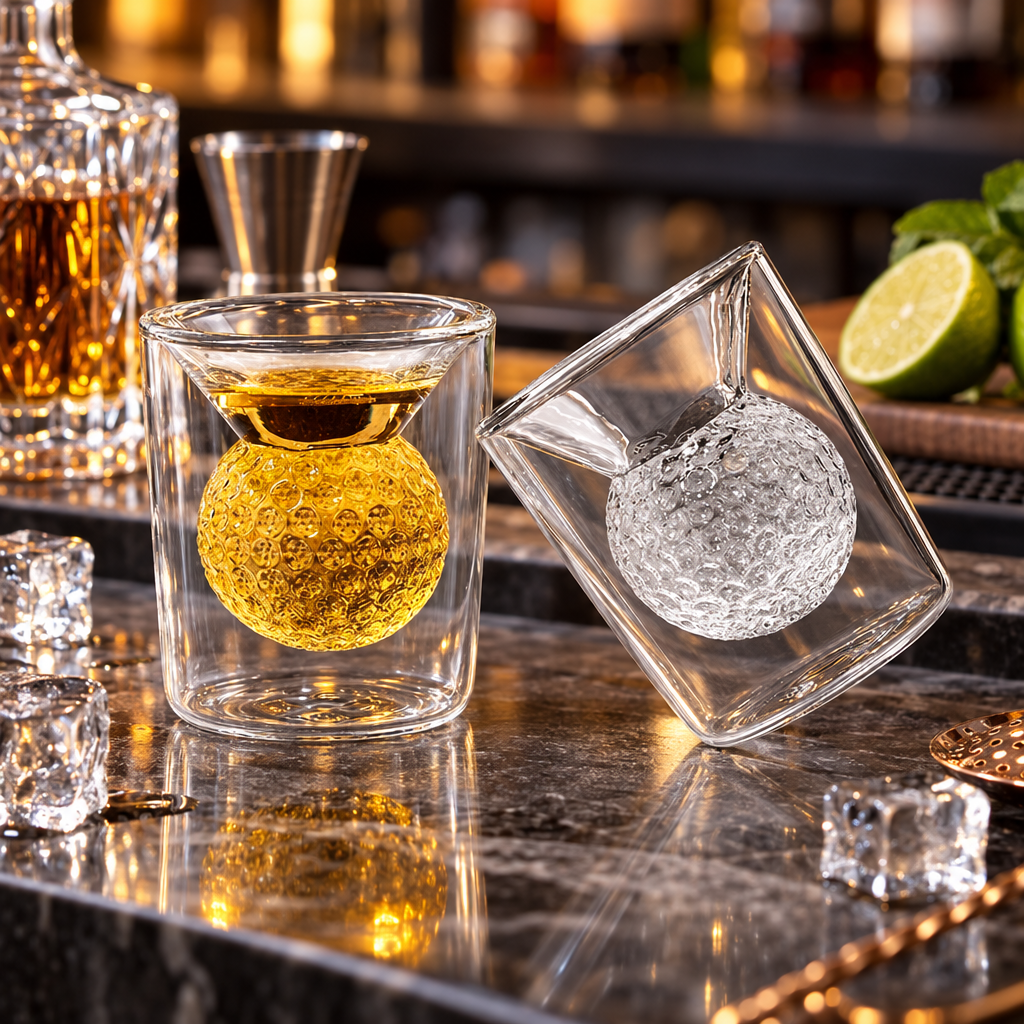 Verre à Whisky Balle de Golf - mise en scène bar