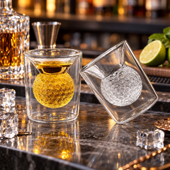 Verre à Whisky Balle de Golf - mise en scène bar