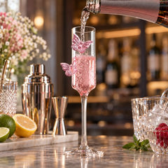 Flûte à Champagne en Verre Élégante - mise en scène bar