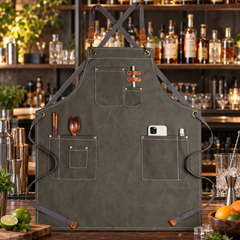 Tablier de Barman Gris Foncé avec Poche - mise en scène bar