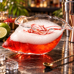Verre à Cocktail en Forme de Conque - mise en scène bar