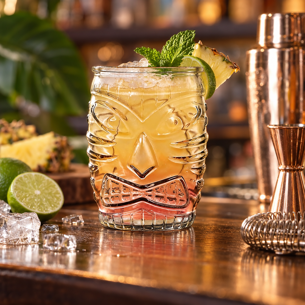 Verre à cocktail Tiki transparent - mise en scène bar