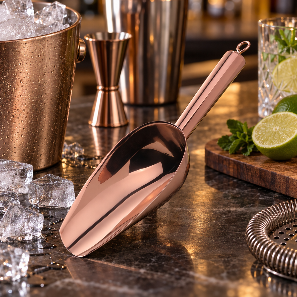 Pelle à Glace Rose Gold - mise en scène bar
