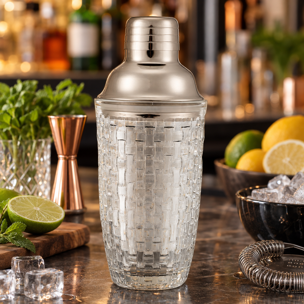 Shaker à Cocktail en Verre avec Filtre Intégré - mise en scène bar