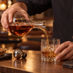 Carafe à Whisky en Verre avec Bouchon Boule - en situation d'utilisation