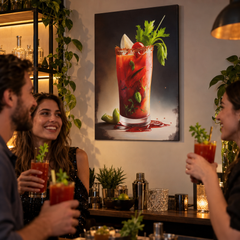Tableau Cocktail Rouge sur Toile - en situation d'utilisation