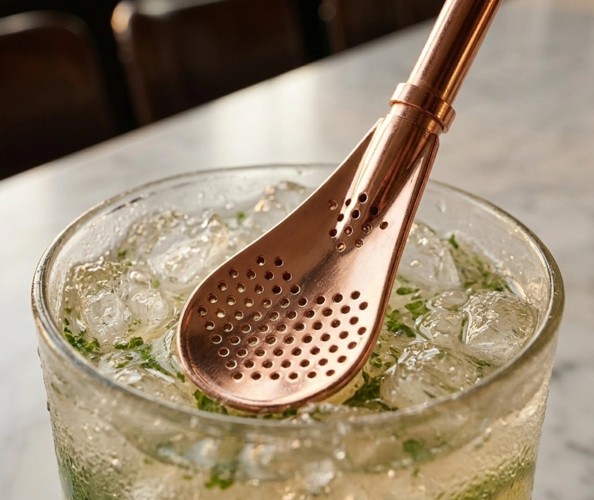 Paille mojito cuivrée - vue de face