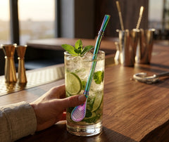 Paille Mojito Métal Coloré