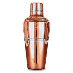 Shaker cocktail professionnel coloris rose gold photographié de face sur fond blanc