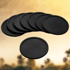 Lot de 8 sous-verres incassables noirs empilés en éventail avec fond extérieur au coucher de soleil