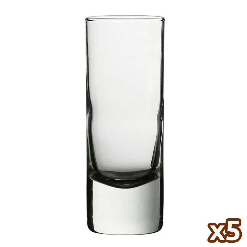 Verre à shot long vide en verre transparent, vendu en lot de 5 pièces