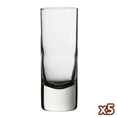 Verre à shot long vide en verre transparent, vendu en lot de 5 pièces