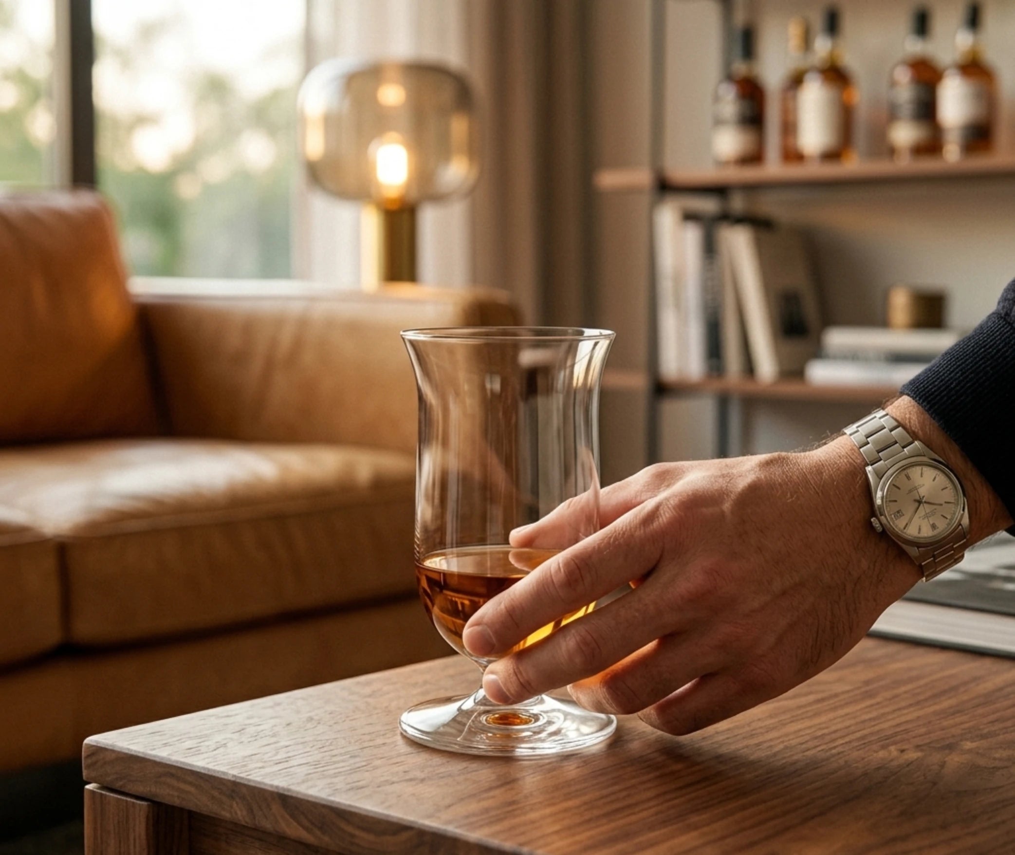 Verre à whisky à pied - dégustation élégante