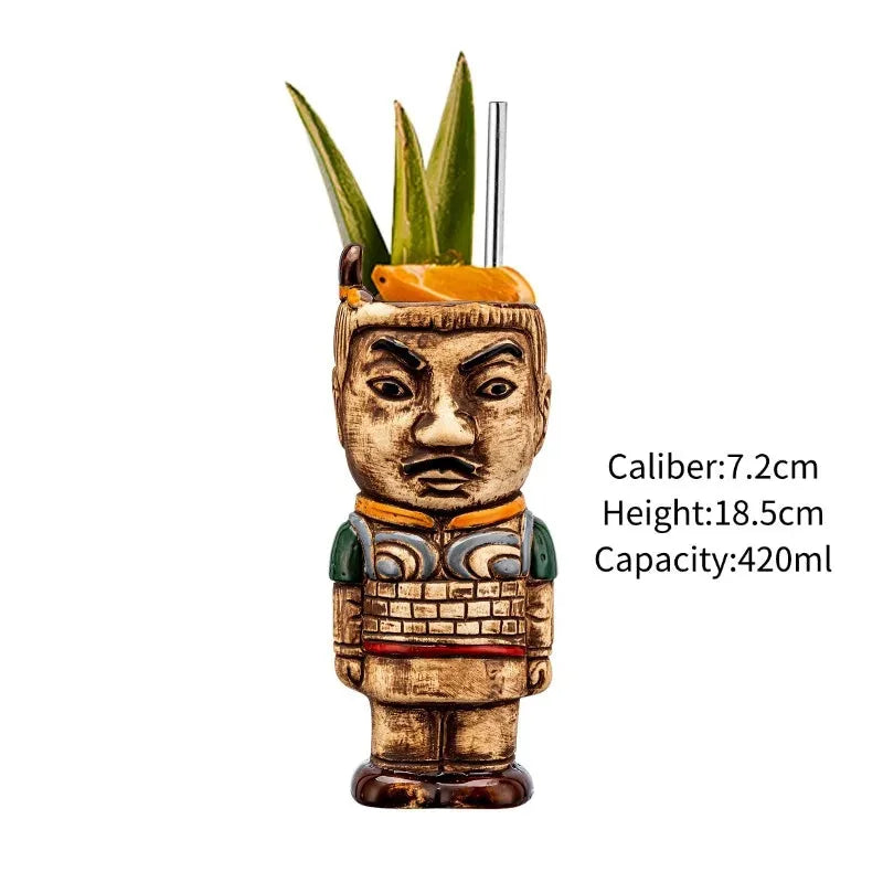 Photo produit sur fond blanc du verre Tiki Suavecita coloris ivoire, 7,2 cm de diamètre, 18,5 cm de hauteur, contenance 420 ml.