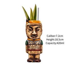 Photo produit sur fond blanc du verre Tiki Suavecita coloris ivoire, 7,2 cm de diamètre, 18,5 cm de hauteur, contenance 420 ml.