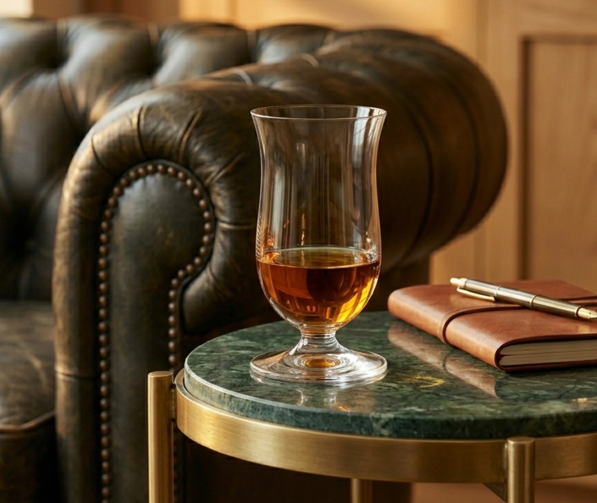 Verre whisky à pied - style élégant