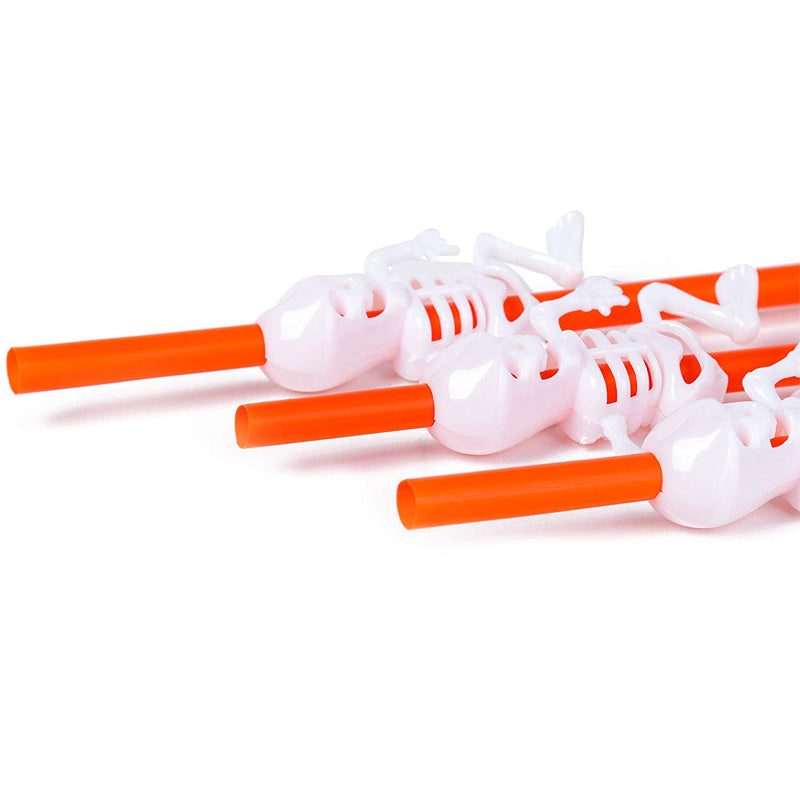 5 Pailles Halloween Squelettes (Reutilisables)