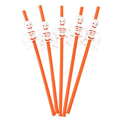 5 Pailles Halloween Squelettes (Reutilisables)