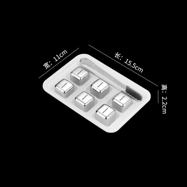 6 Glaçons En Acier Inoxydable