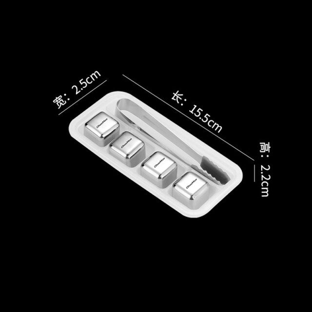 6 Glaçons En Acier Inoxydable