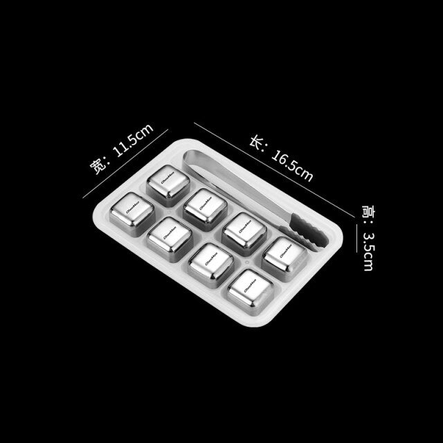 6 Glacons En Acier Inoxydable