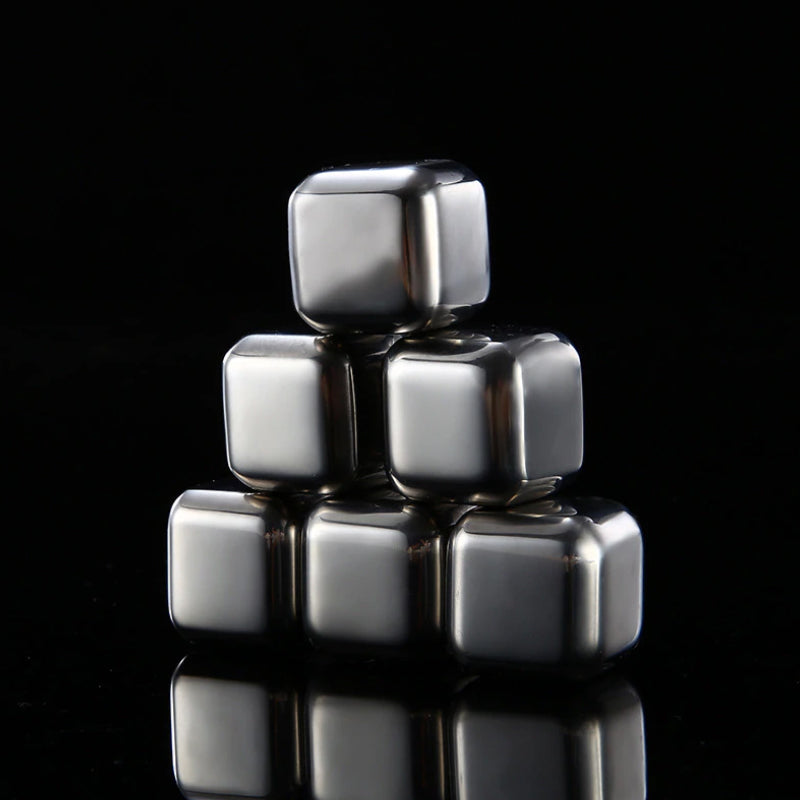 6 Glacons En Acier Inoxydable