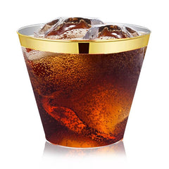 6 Verres à Cocktail Plastique Dores