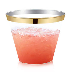 6 Verres à Cocktail Plastique Dores