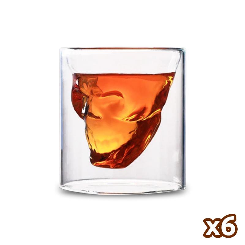 6 Verres à Shot Tete de Mort
