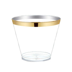 6 Verres a Cocktail Plastique Dores