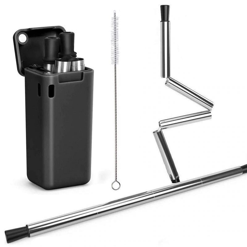 Paille en Métal Pliable