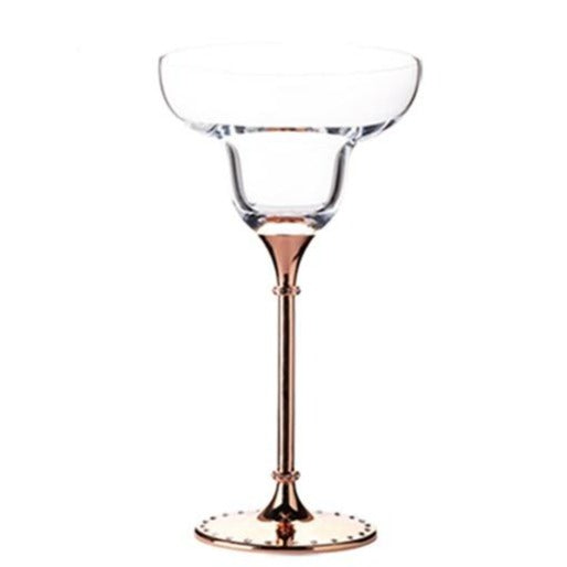 Verre de  Cocktail a Pied Or Rose
