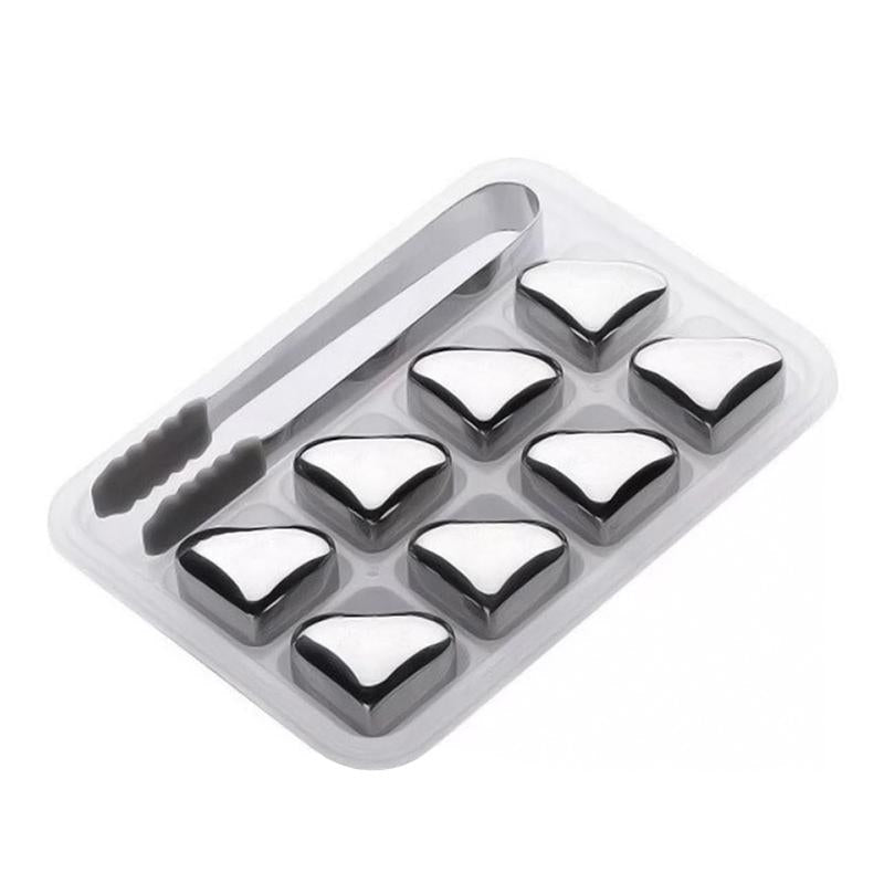 8 Glaçons Inox Coeurs